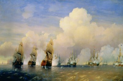 The Russo-Swedish Sea War near Kronstadt in 1790 by Aleksei Petrovich Bogolyubov